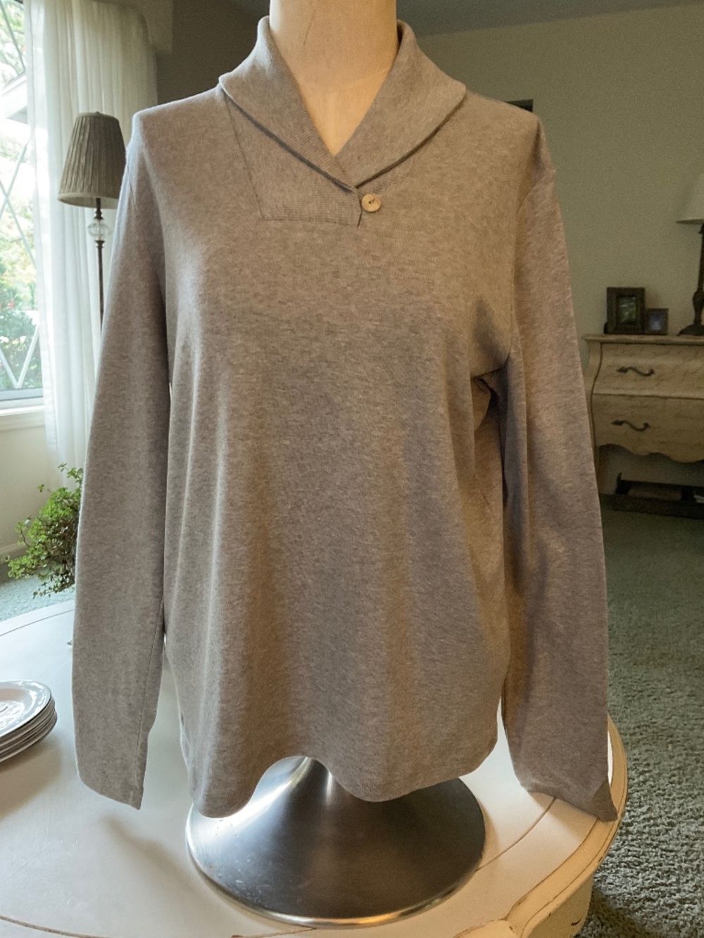 Ralph Lauren Gray Rolled Neck T Shirt, size xl